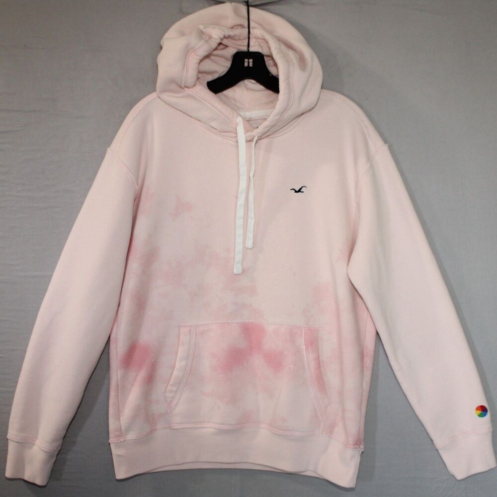 Hollister Coop Pink Tie Dye Pullover Hoodie Soft Fleece Casual Comfy